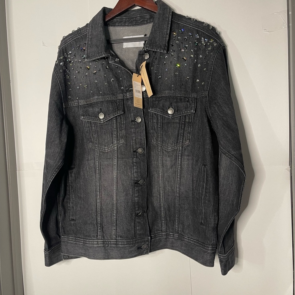Rebecca Minkoff Embellished Charcoal Denim Jacket